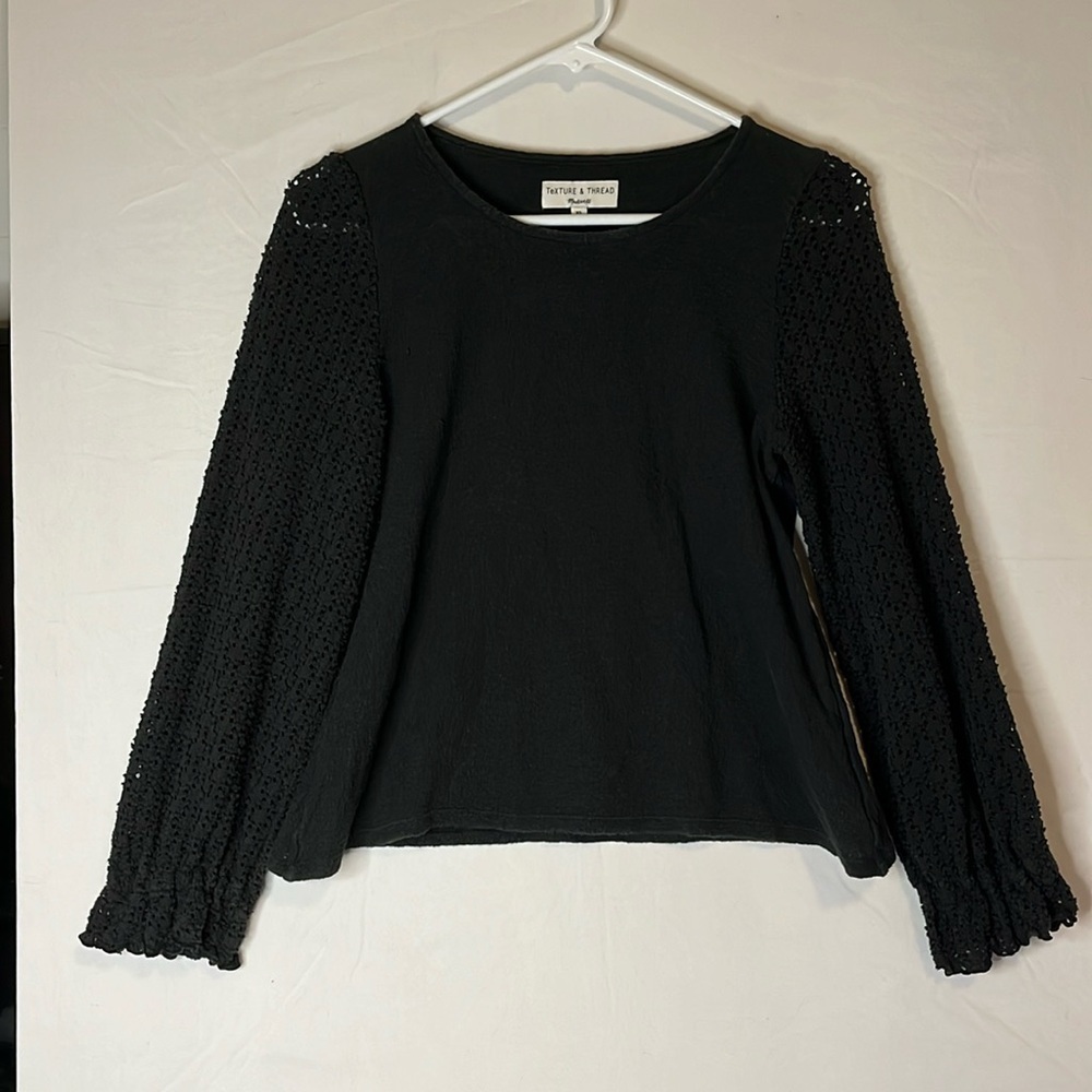 Texture &‎ Thread madewell black long sleeve blouse size XS